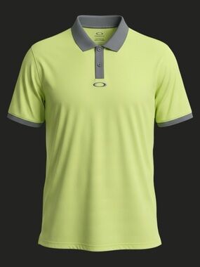 Oakley Men’s Golf Polo Ohydrolix Tailored Fit Yellow & Gray Polo Shirt NWOT XL